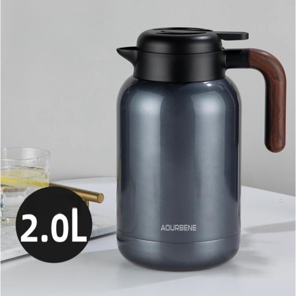 대용량 스텐 보온병 보온물통 신형 가정용 스테인 빈티지그레이 2.0l - 상품 이미지