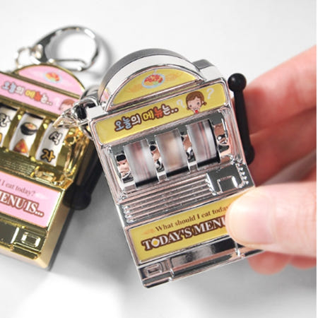 [YIWU WINGS]슬롯머신 메뉴 고르기 룰랫 키링 점메추 뭐먹지 키링 (랜덤발송)