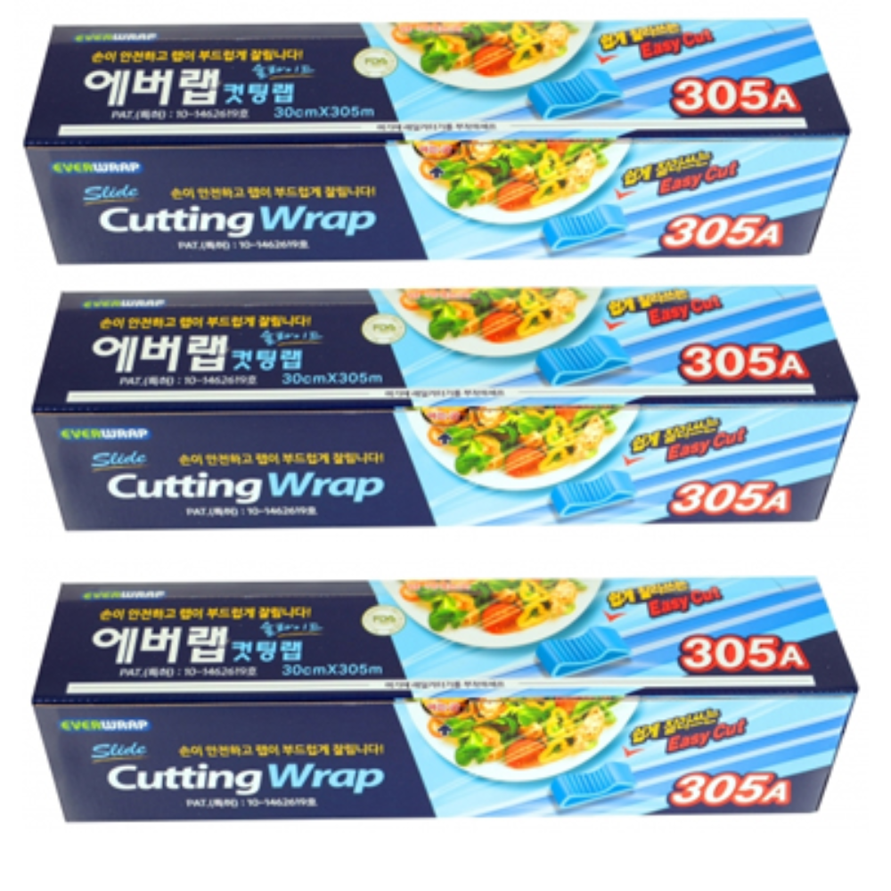 에버랩 이지컷 슬라이드랩 안전커팅기 내장형 30cmx305m, 3개 - 메인 이미지
