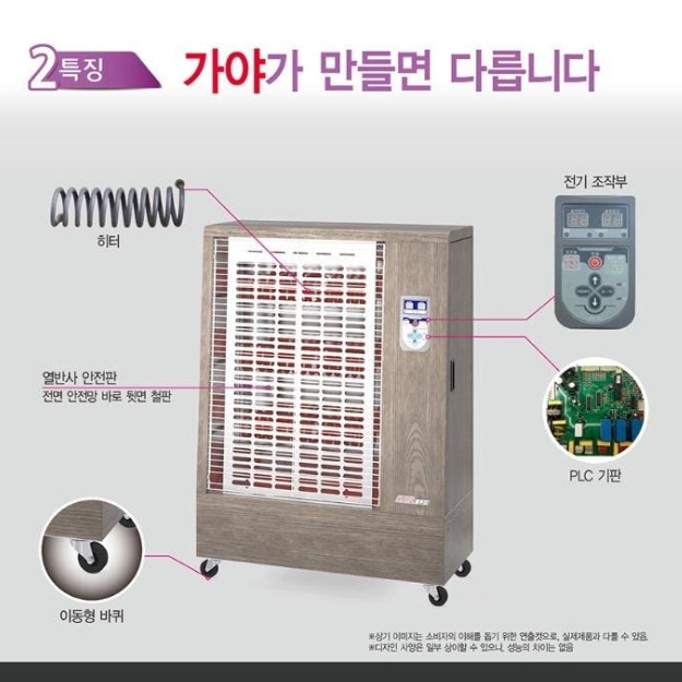 30평형 업소용전기히터 사무실난방기 식당 매장 전기난로 - 상세 이미지 3