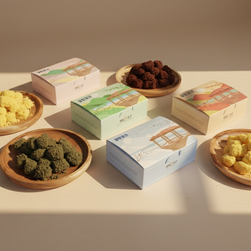 [말랑곳간] 카스테라 인절미 260g 초당 옥수수, 쑥, 초코, 당일제조 식사대용 답례품떡 이미지 2