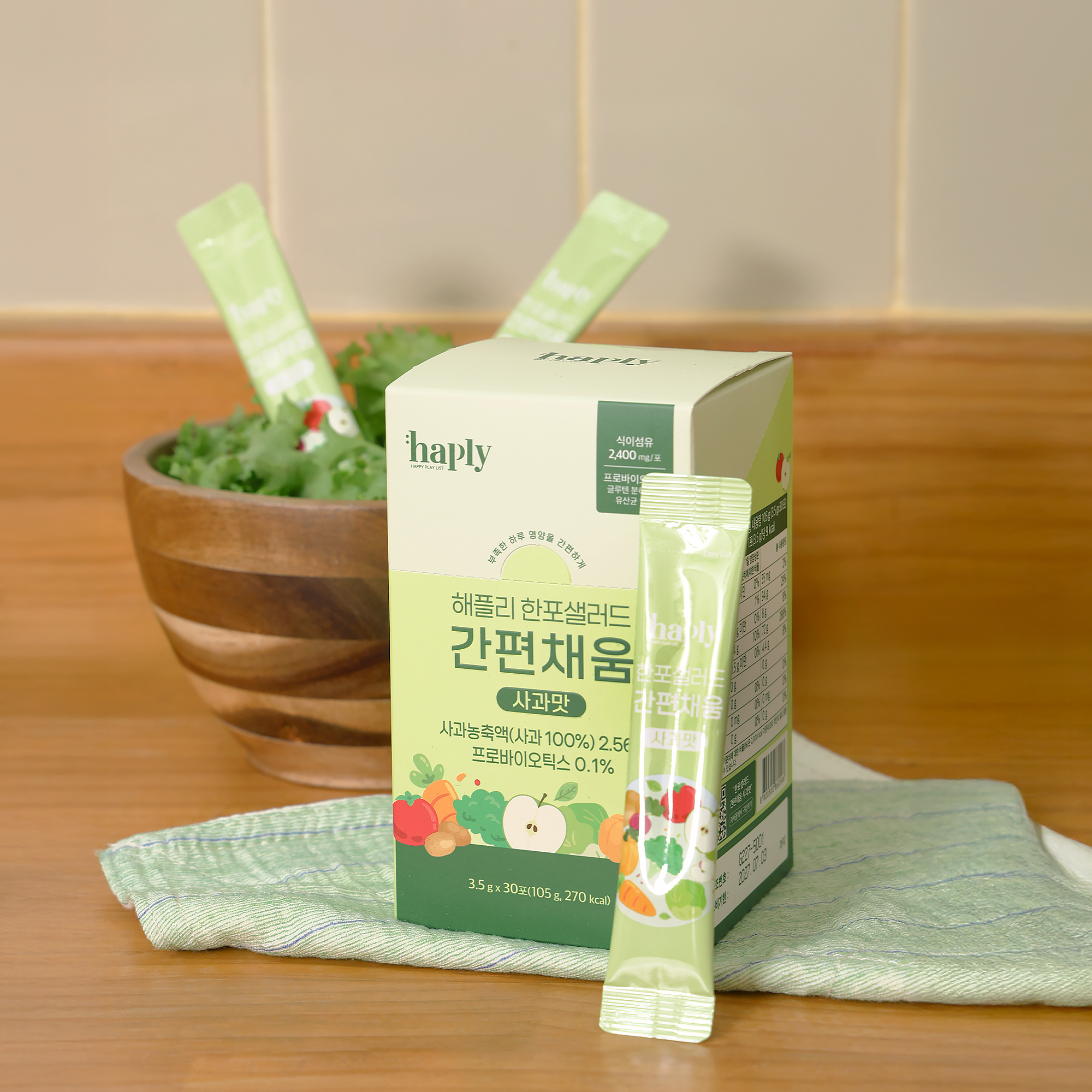 해플리 한포샐러드 간편채움 사과맛 30포, 1개