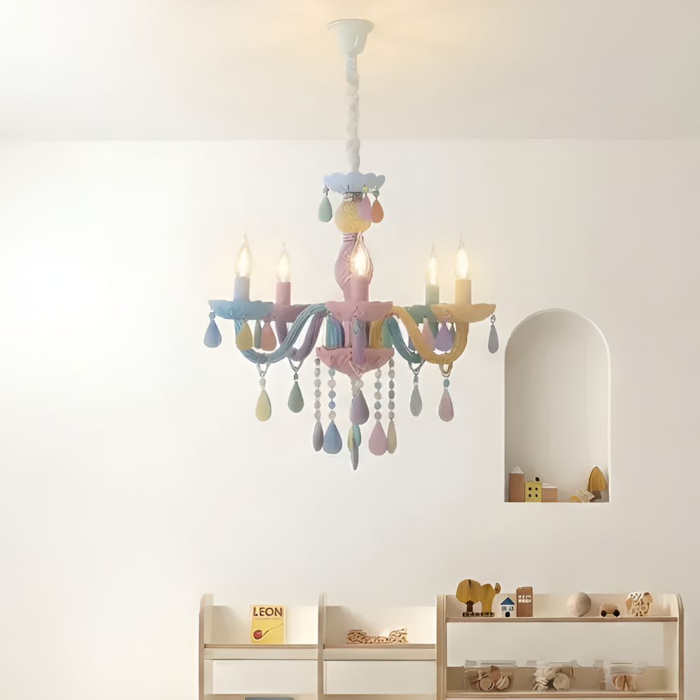 비비드 샹들리에 5등 560 키즈 아이방 마카롱 파스텔 공주방 감성 포인트조명
