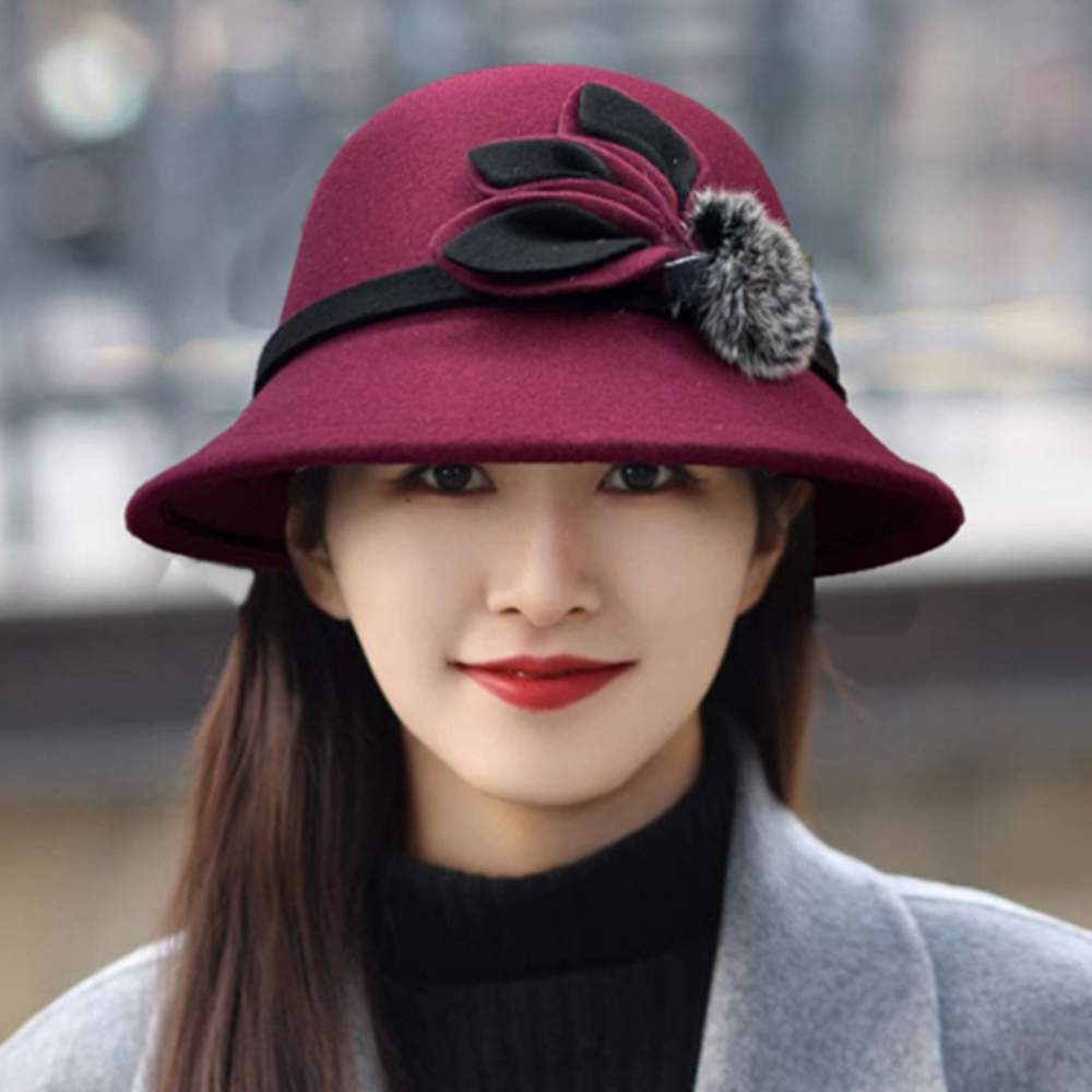 벨벳 겨울 할머니모자 중년여성 엄마 벙거지 숏챙 버킷햇 - 상세 이미지 5