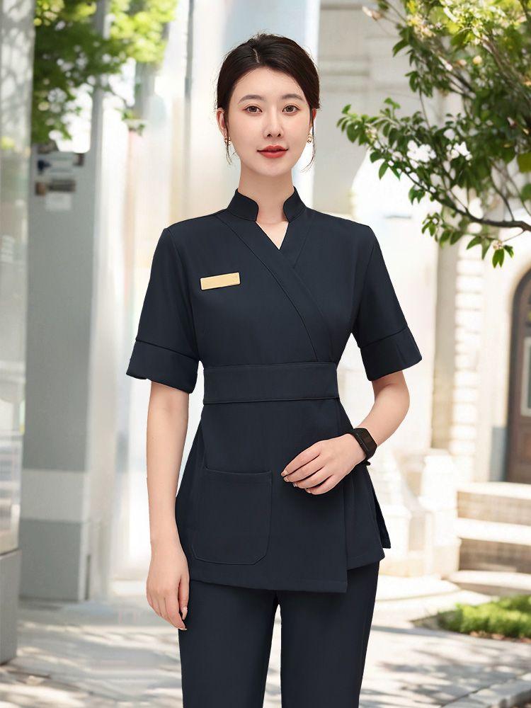 피부관리사 유니폼 스파 마사지샵 뷰티샵 관리실 미용 작업복 - 상세 이미지 3