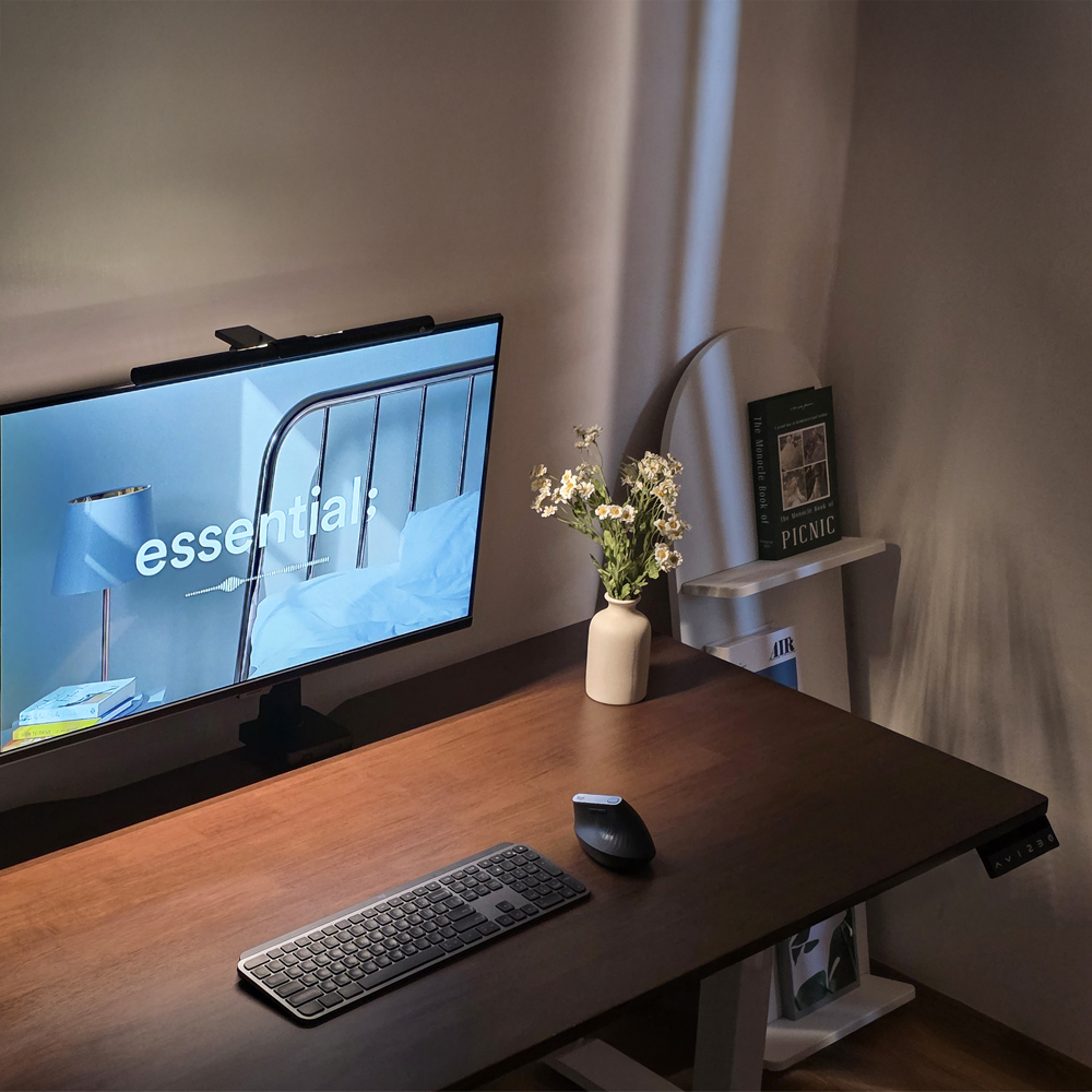 루나랩 모션데스크 높이조절 스탠딩 스퀘어 책상 화이트우드 엣지 1200