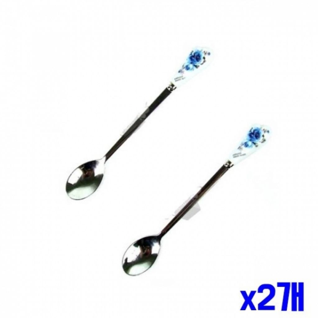 2P 컬러 10세트 x2개 티스푼 디저트스푼 블루 과일스 - 상품 이미지