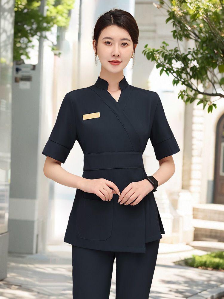 피부관리사 유니폼 스파 마사지샵 뷰티샵 관리실 미용 작업복 - 상세 이미지 4