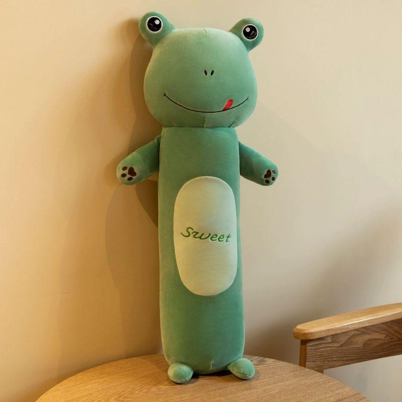 토끼 봉제인형 롱 안고자는 인형 베개 여자용 그린 프로그 110cm A - 상품 이미지