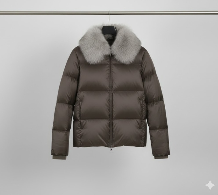 핑 골프웨어 여자 겨울 사각퀄팅 폭스퍼 오버핏 구스다운 패딩점퍼 - 상세 이미지 3