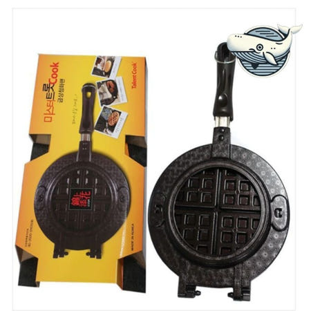 온담샵 금속 재질 와플팬 양면 조리기능 22CM 와플메이커 히로유키와플팬 와플후라이팬 무쇠와플팬 베이킹틀