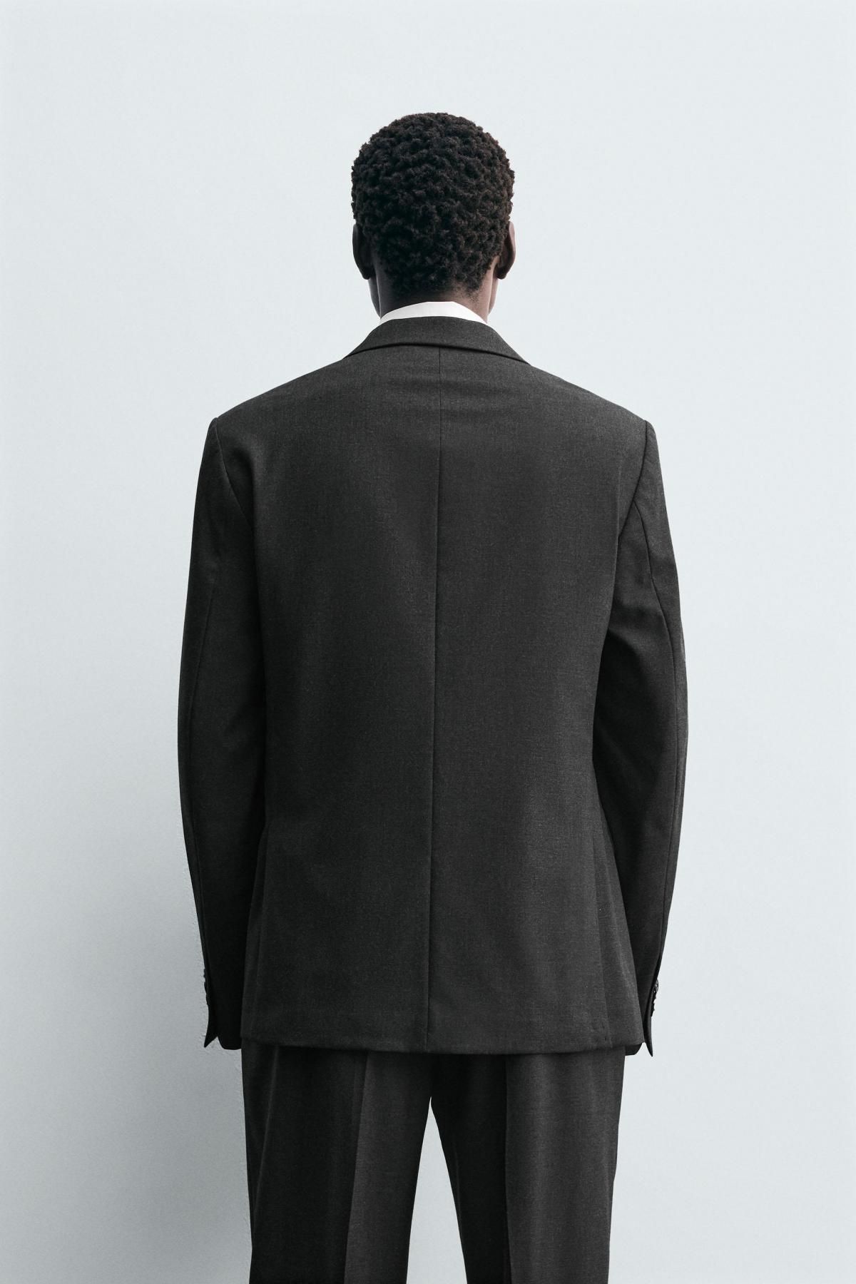 자라 더블브레스트 수트 블레이저 남성 5748/254 ANTHRACITE GREY - 상세 이미지 4
