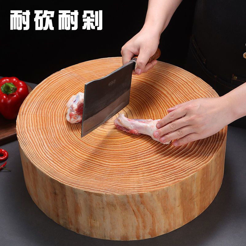 원형우드도마 대형 원목 나무도마 닭자르는도마 50x15 cm 두께 고정 링 모델 - 상세 이미지 3