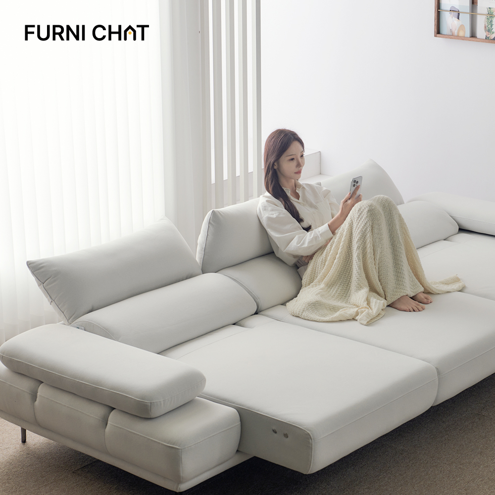 제니 전동 리클라이너 쇼파 슬라이드 무빙 모션 소파 4인용 비건가죽