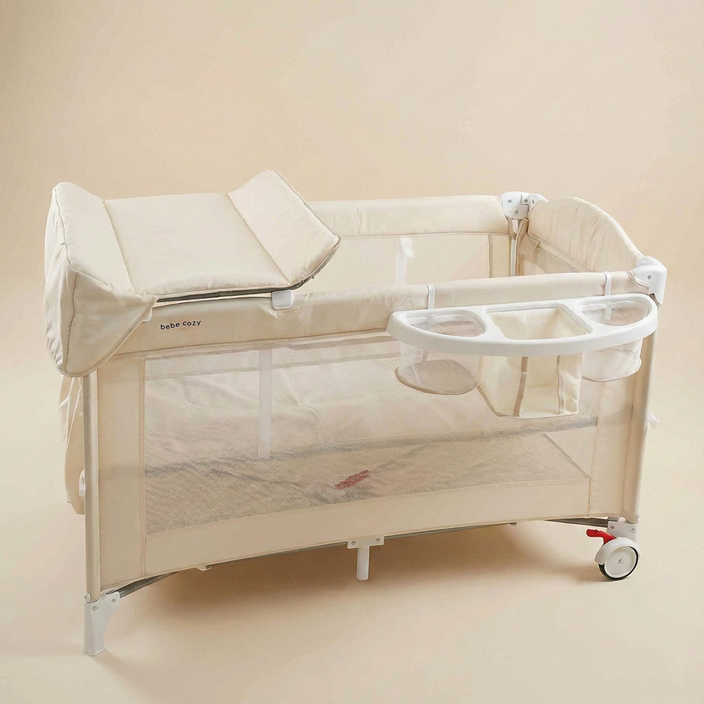 베베코지 신생아 아기 침대 접이식 유아 범퍼 높이조절 휴대용 이동식 돌