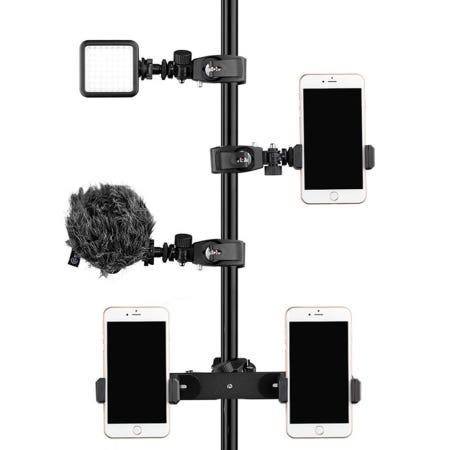 [울언니협력사][프리지아] 스마트폰 클램프 마운트 생방송 라이브 인터넷방송 봉 카카오tv 조명 클립 트위치 촬영