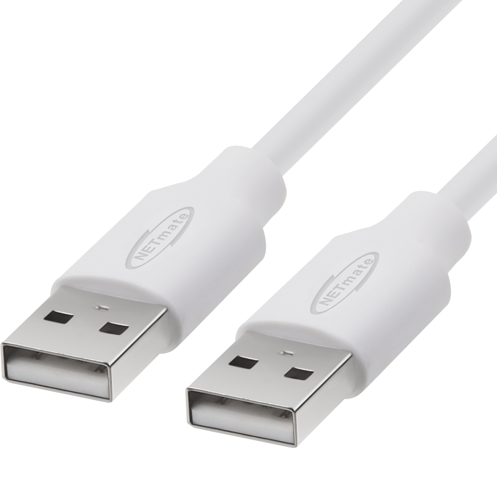 강원전자 넷메이트 USB2.0 AM-AM 케이블 2m (화이트) NM-TUA220 - 상세 이미지 2