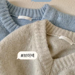 [울함유] 램스울 2타입 라운드 브이넥 루즈핏 니트 nt5366 착용 후기 | 사이즈/핏 총정리 - 상품 이미지 2