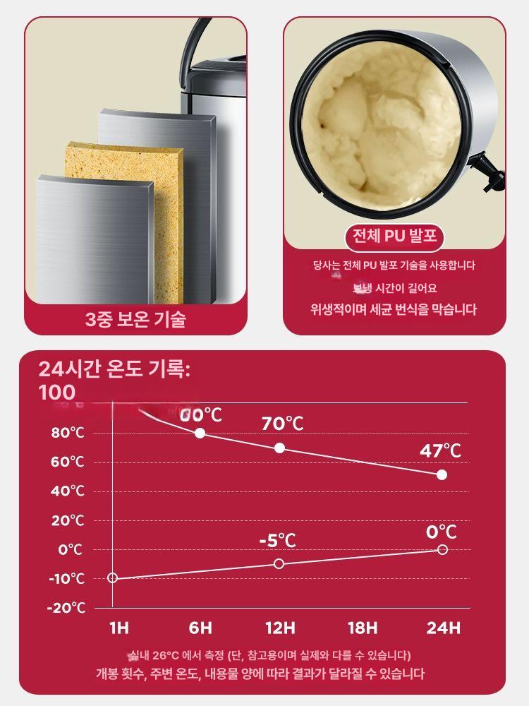 스테인 업소용 보온통 식당 육수 물통 장국 보온보냉 카페 10L 8kg - 상세 이미지 4