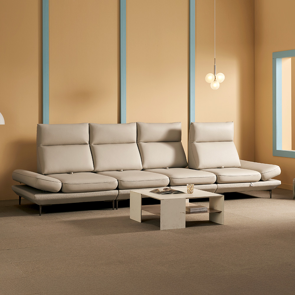 쉐우드가구 루체 이태리 천연통가죽 기능성 스윙 소파 6인용 / 국내제조 E0