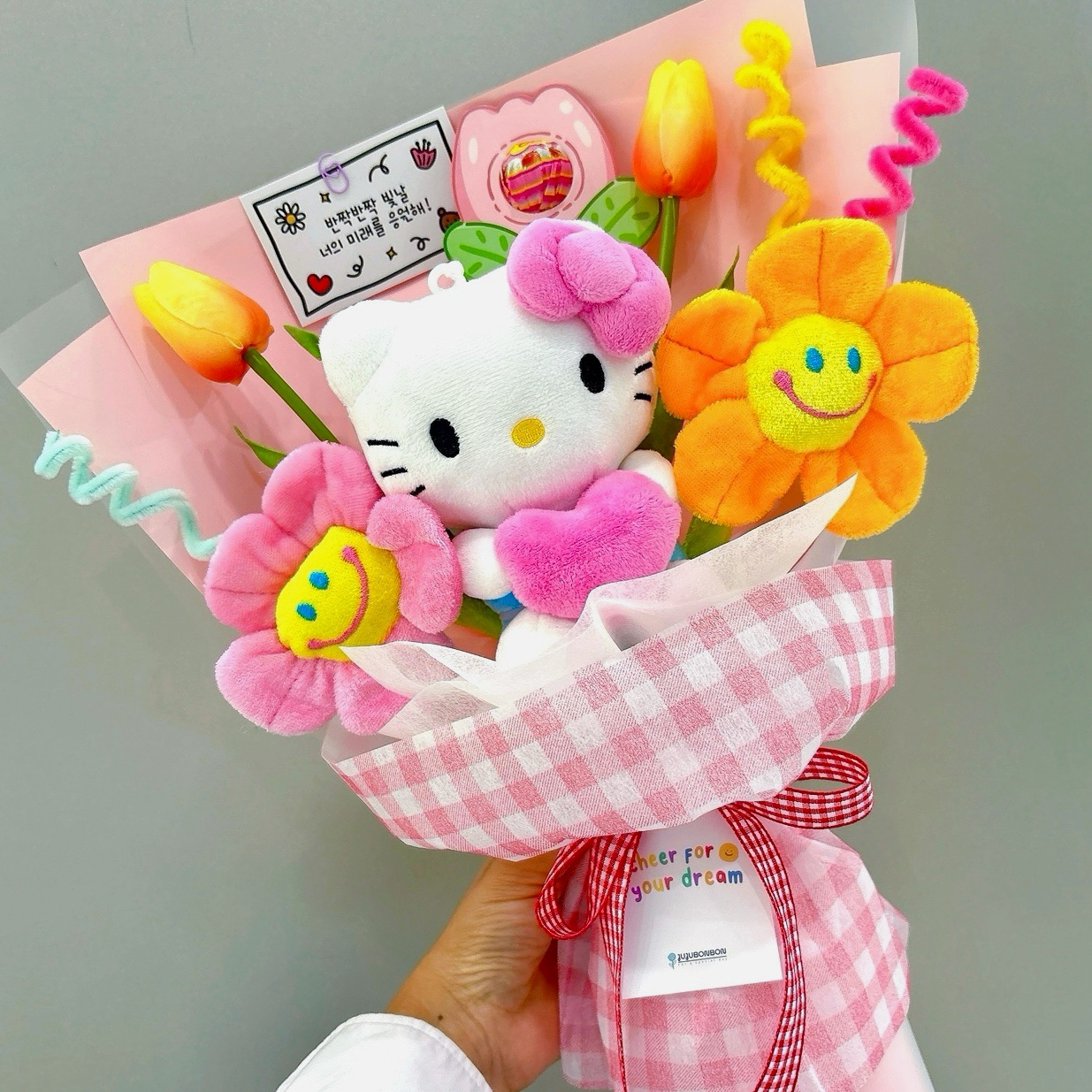 튤립 키티 인형꽃다발 산리오 졸업식 발표회 학예회 졸업 유치원 하트키티 x 제품 이미지