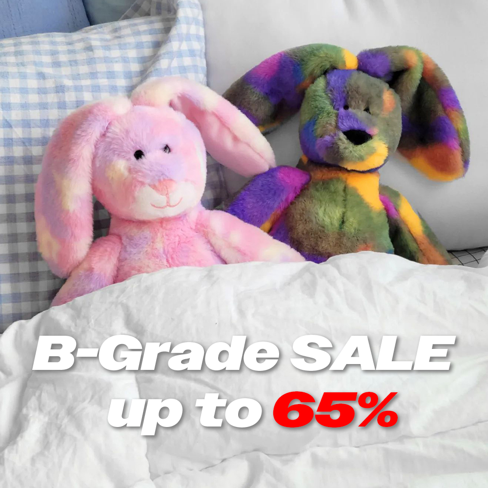 [B급] 한정판매 레인보우 인형 M, L, XL사이즈 레트로 핑크 토끼 곰돌이 유니콘 돼랑이