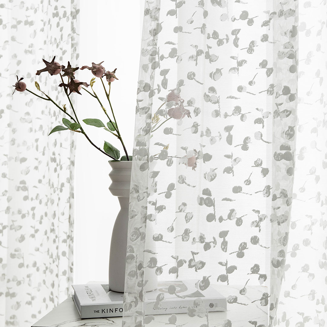 사라하우스 체리 블룸 로맨틱 시어 레이스 중문 가리개 커튼