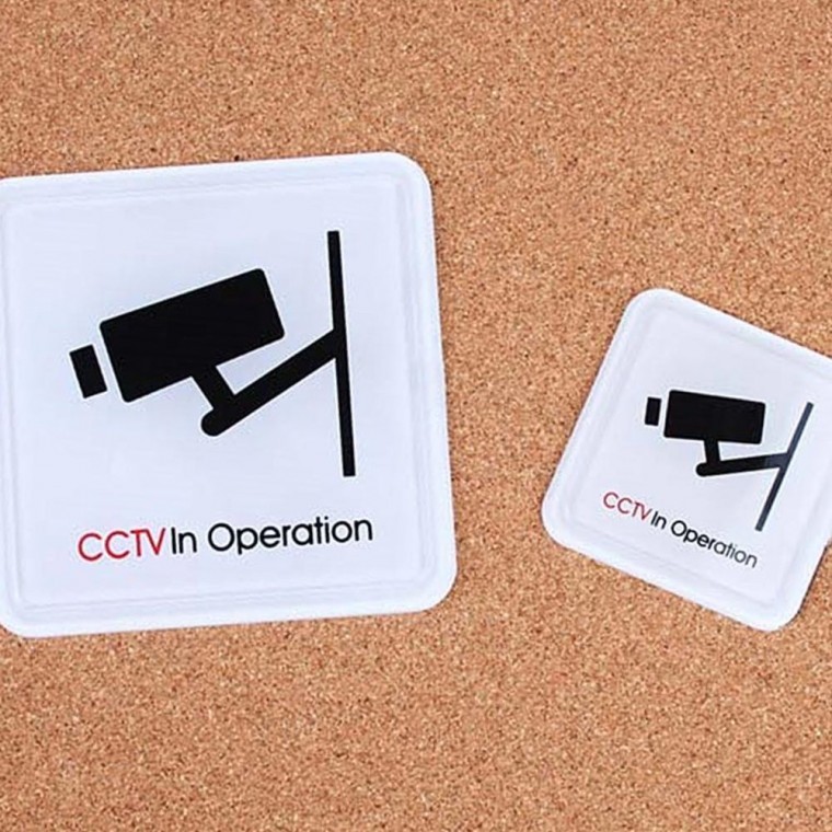 몰딩 cctv 촬영중 표시 스티커 입체형 보안 경고 안내판 벽부착 - 메인 이미지