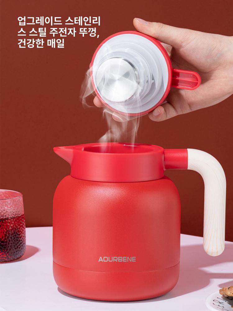 대용량 스텐 보온병 보온물통 신형 가정용 스테인 빈티지그레이 2.0l - 상세 이미지 5