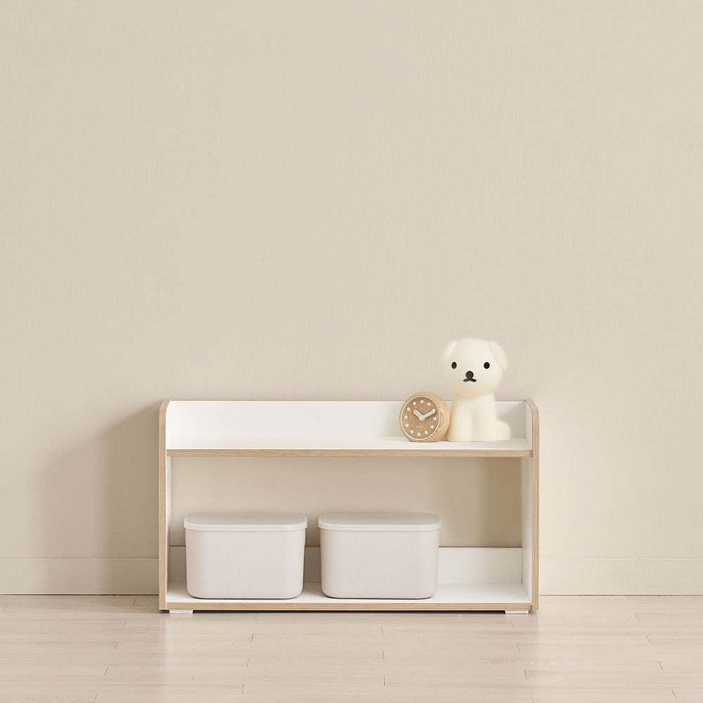 [국내생산 E0등급] 꽁떼떼 포레 교구장 아기 책장 키즈 어린이 전면책장 800, 2단, 화이트