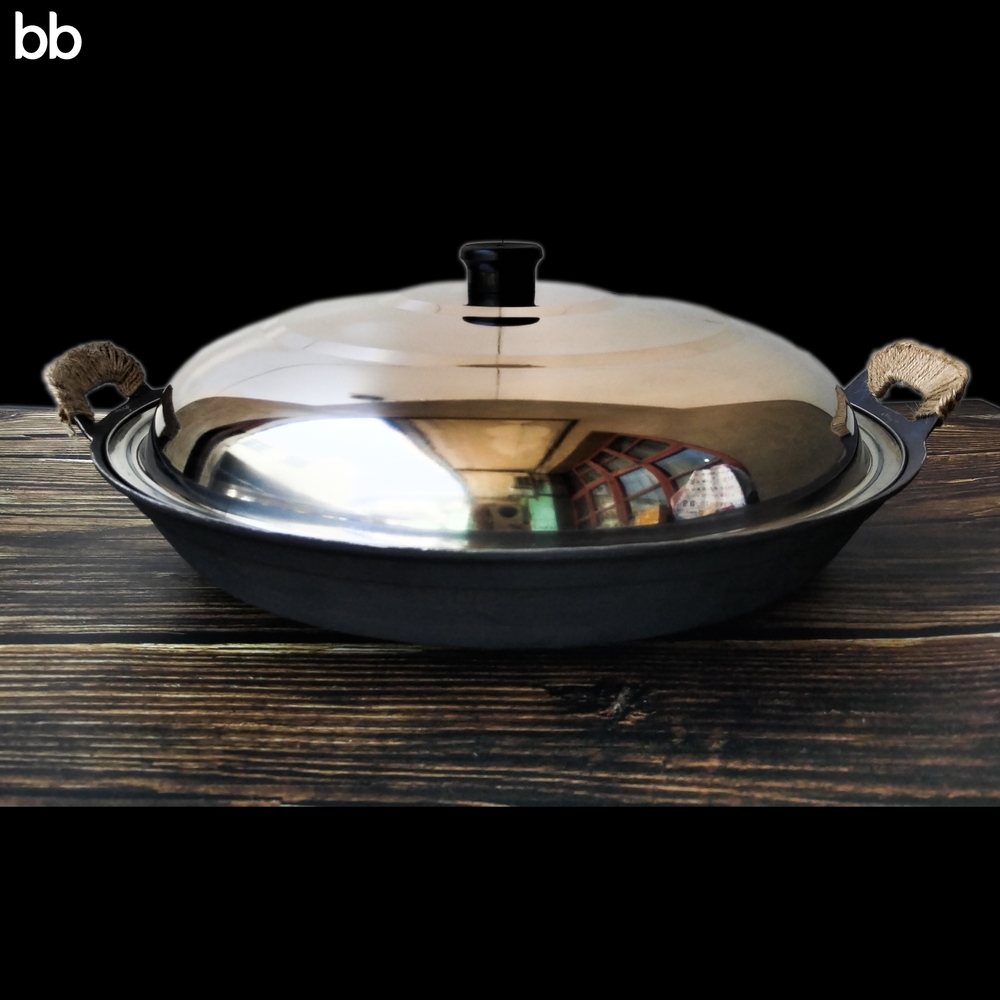 대형 무쇠 가마솥 철 물 화덕 방품 아궁 찌개 요 가마솥뚜껑 30cm+스틸캡 - 상세 이미지 4