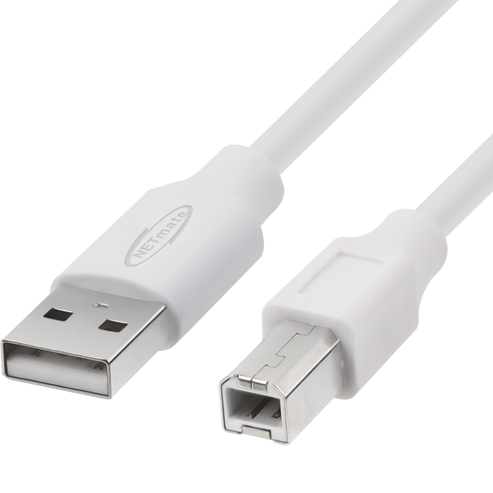 강원전자 넷메이트 USB2.0 AM-BM 케이블 5m (화이트) NM-TUB250 - 상세 이미지 2