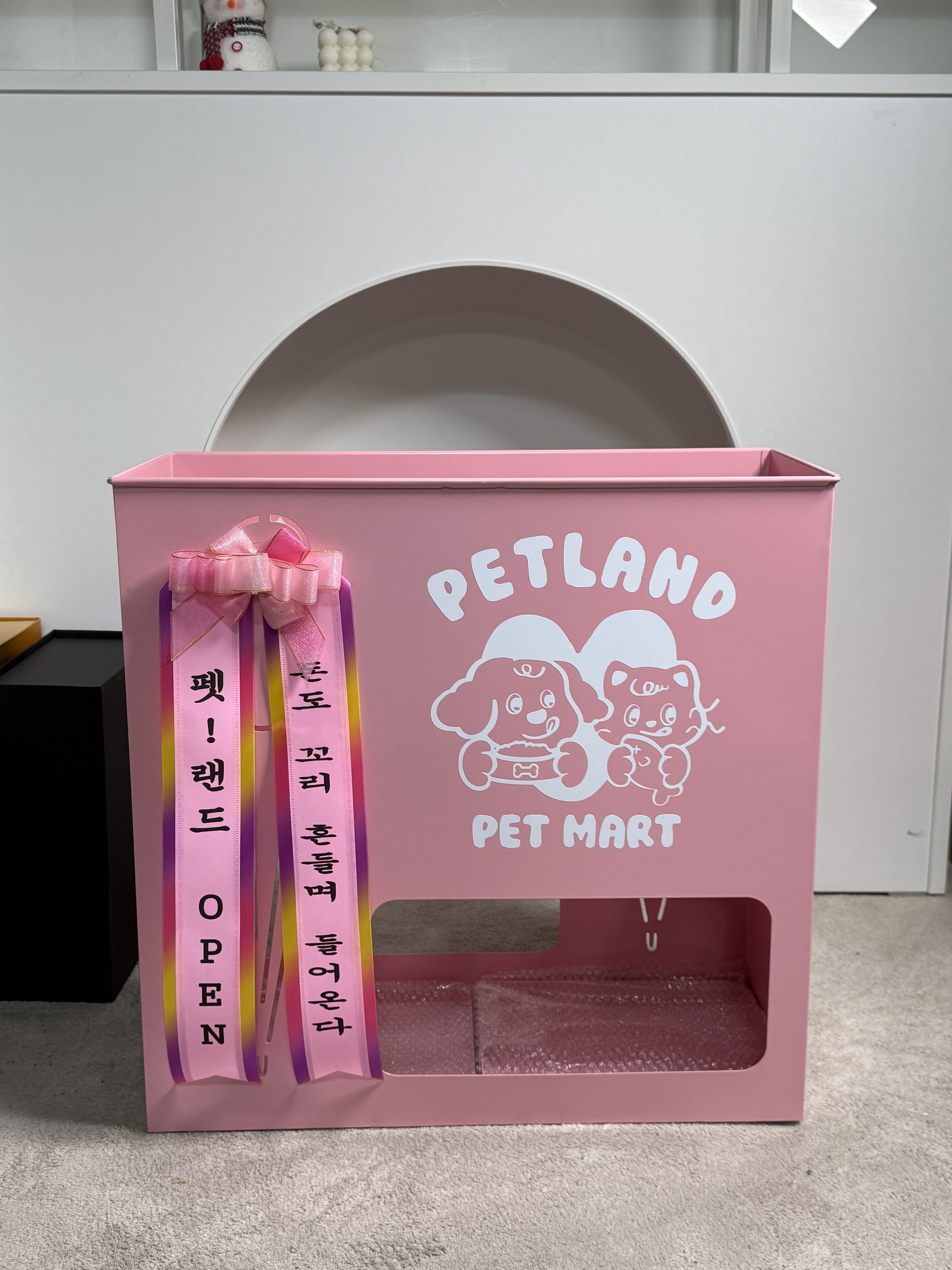 철제 우산꽂이 핑크 대형 22구 네일샵 뷰티샵 개업 오픈 선물 로고제작 설렘하우스 - 상세 이미지 3