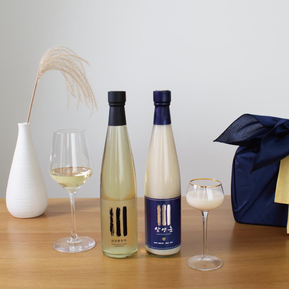 삼양춘 2병 보자기 세트 탁주 12.5% 500ml 청주 15% 500ml 명절 전통주선물 이미지 6