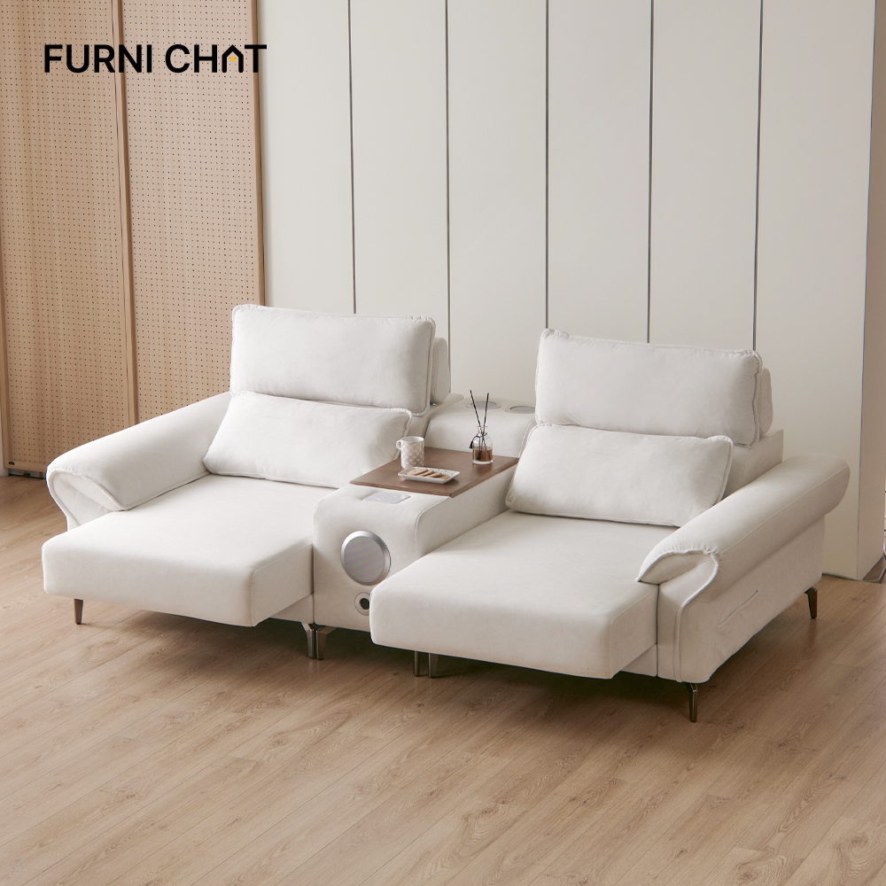 퍼니챗 몬스터 4인용 패브릭 리클라이너 소파 이지클린 슬라이딩 무빙 모션