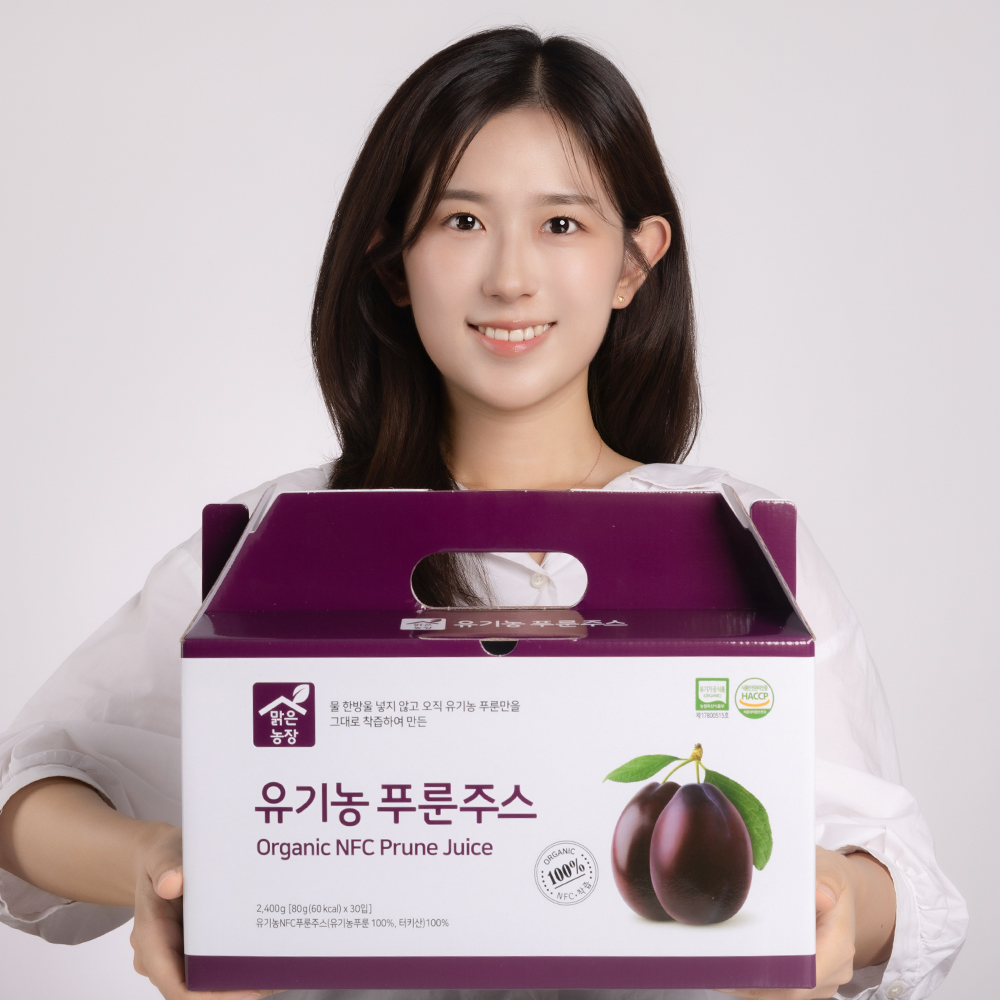 맑은농장 NFC착즙100% 유기농 푸룬주스  총 90포 임산부푸룬주스 딥워터 - 상품 이미지
