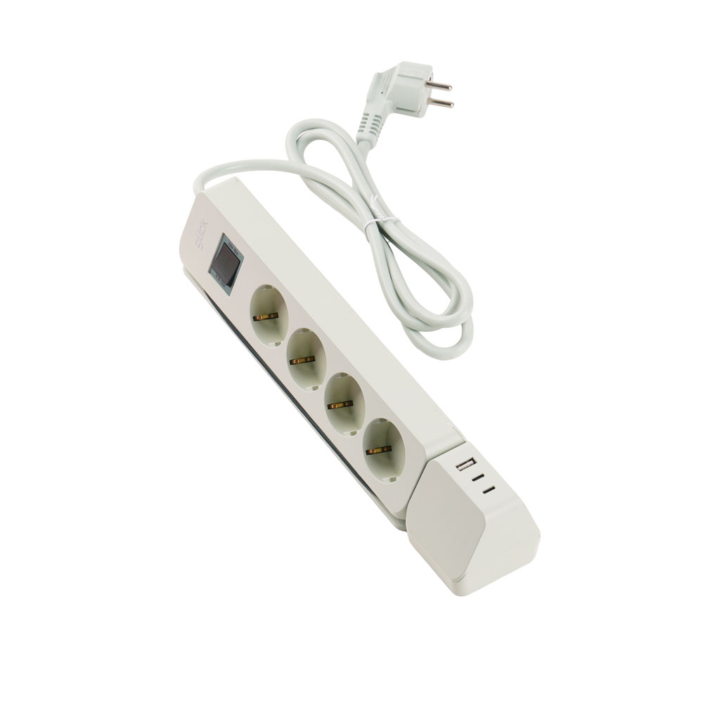 지클릭커 멀티마스터 롤플러스 4구 1.5m 고용량 4000W C타입 USB 멀티탭 화이트 이미지 4