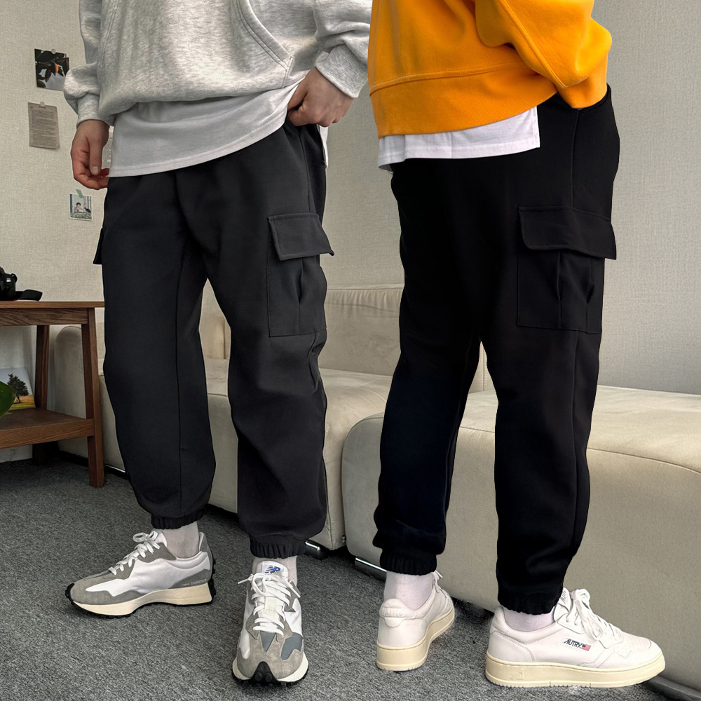 1+1 남성기모조거팬츠 남자융기모바지 - 상품 이미지