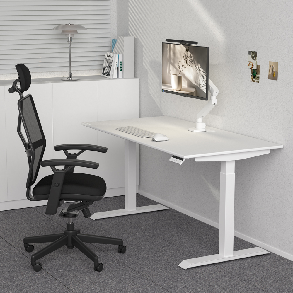 루나랩 모션데스크 높이조절 스탠딩 스퀘어 책상 화이트우드 엣지 1200