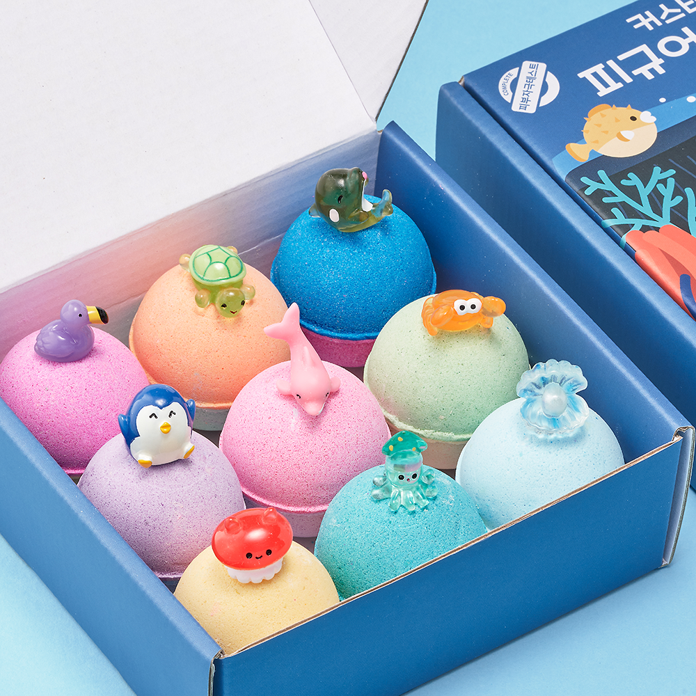 커스터블 피규어 배쓰밤 9구세트 거품 입욕제 베스밤 바다동물, 630g 제품 이미지