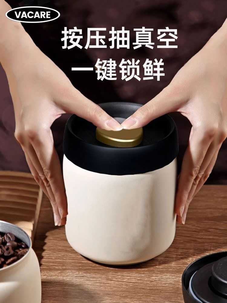 캠핑 여행 핸드 핸드그라인더 원두 보관통 수동 에스프레소 소형 400ml 서리 흰색 - 상세 이미지 5