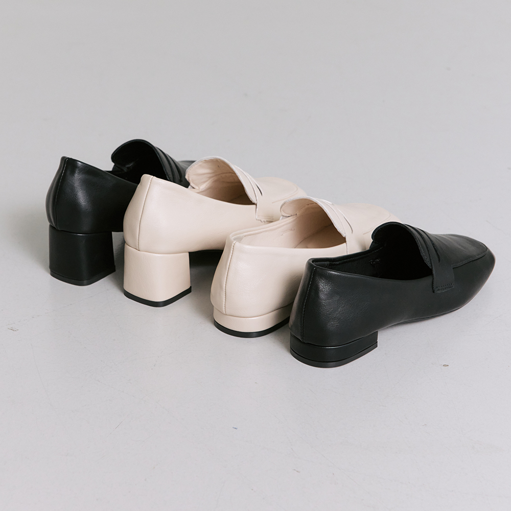 슈리오 통굽로퍼 스퀘어토 클래식 키높이 여성 페니 로퍼 (3cm/5cm) - 상세 이미지 4