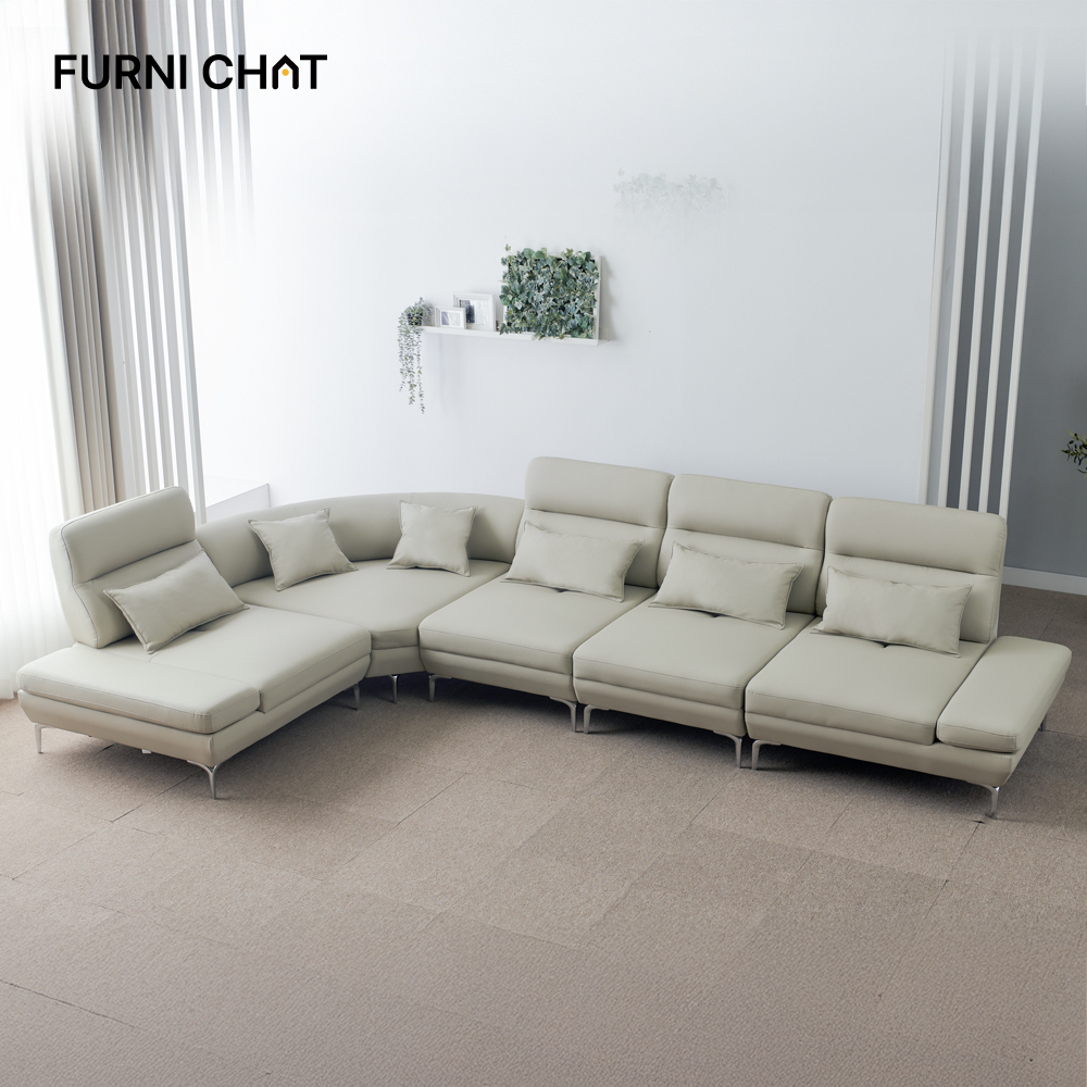 퍼니챗 샤르니 5인용 코너형 비건가죽 이지클린 기능성 스윙 소파