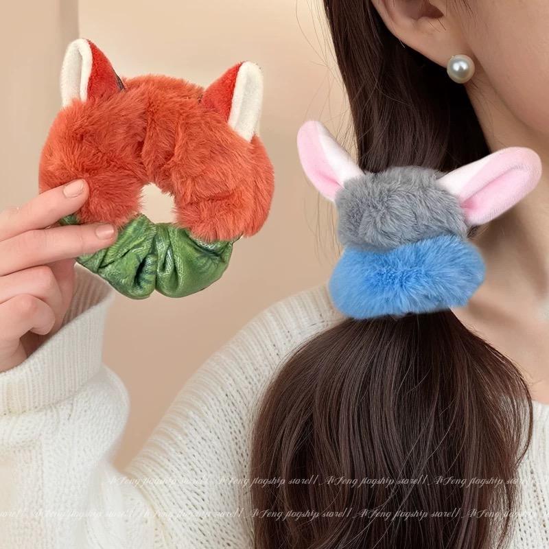 주디 닉 동물 머리끈 가을 겨울 털 헤어밴드 헤어슈슈 헤어악세사리 니 G 폭스 헤어밴드 - 상세 이미지 4