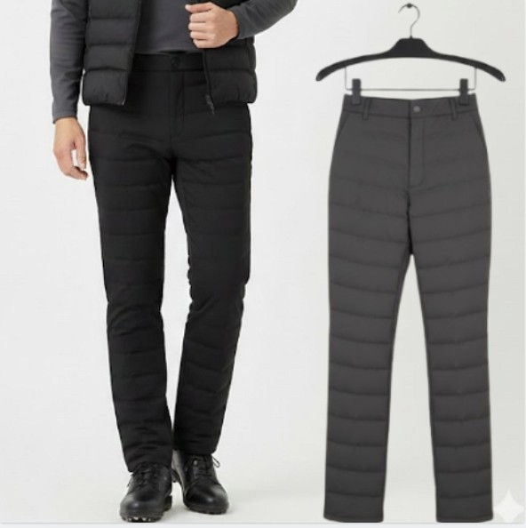 핑 골프웨어 남성 겨울 라운딩 필드룩 구스다운 골프웨어 패딩 바지 - 상품 이미지