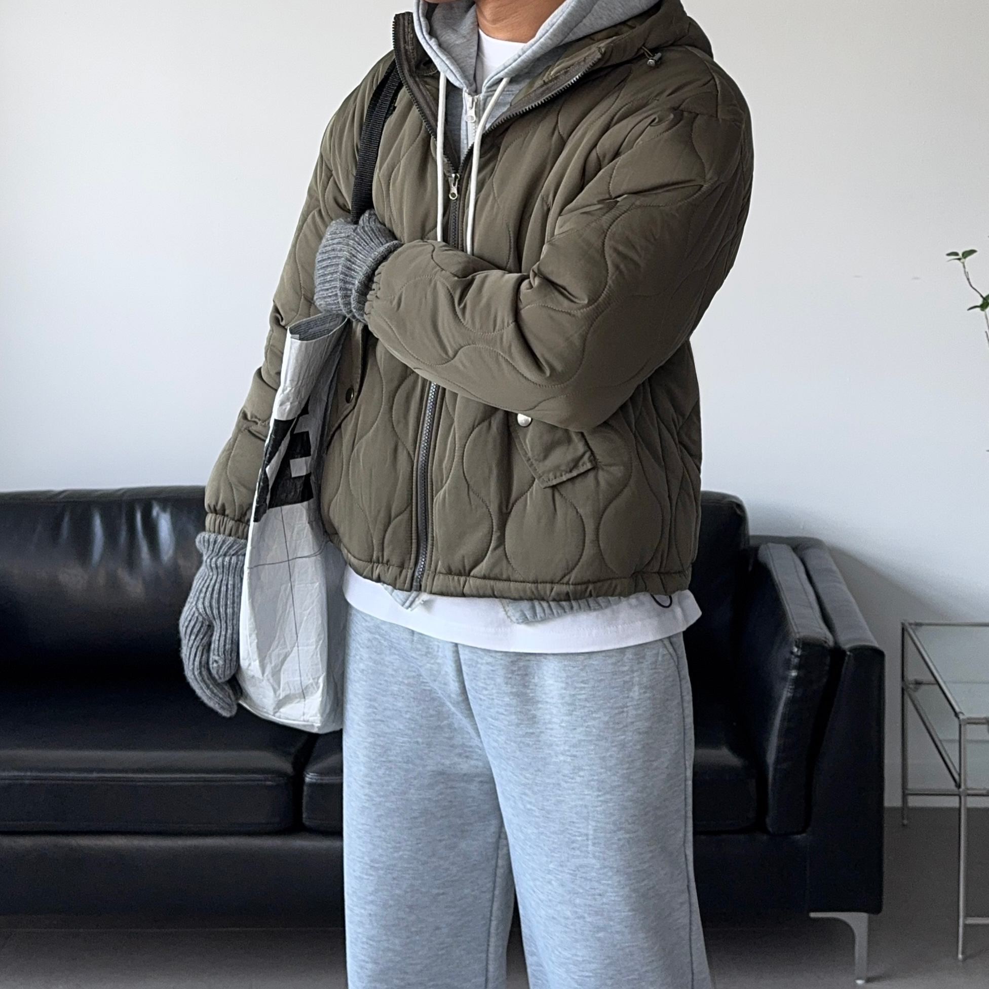 1+1 깔깔이패딩 퀄팅패딩 남자누빔점퍼 깔깔이 - 상세 이미지 3