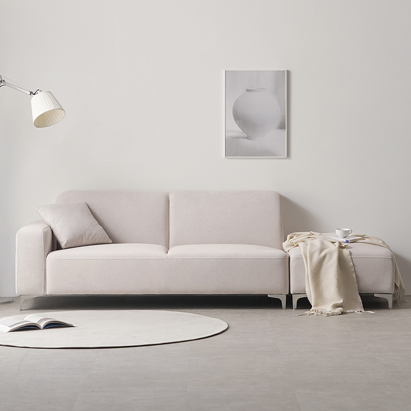 e스마트 에어리 아쿠아텍스 3인용 패브릭 쇼파 스툴포함