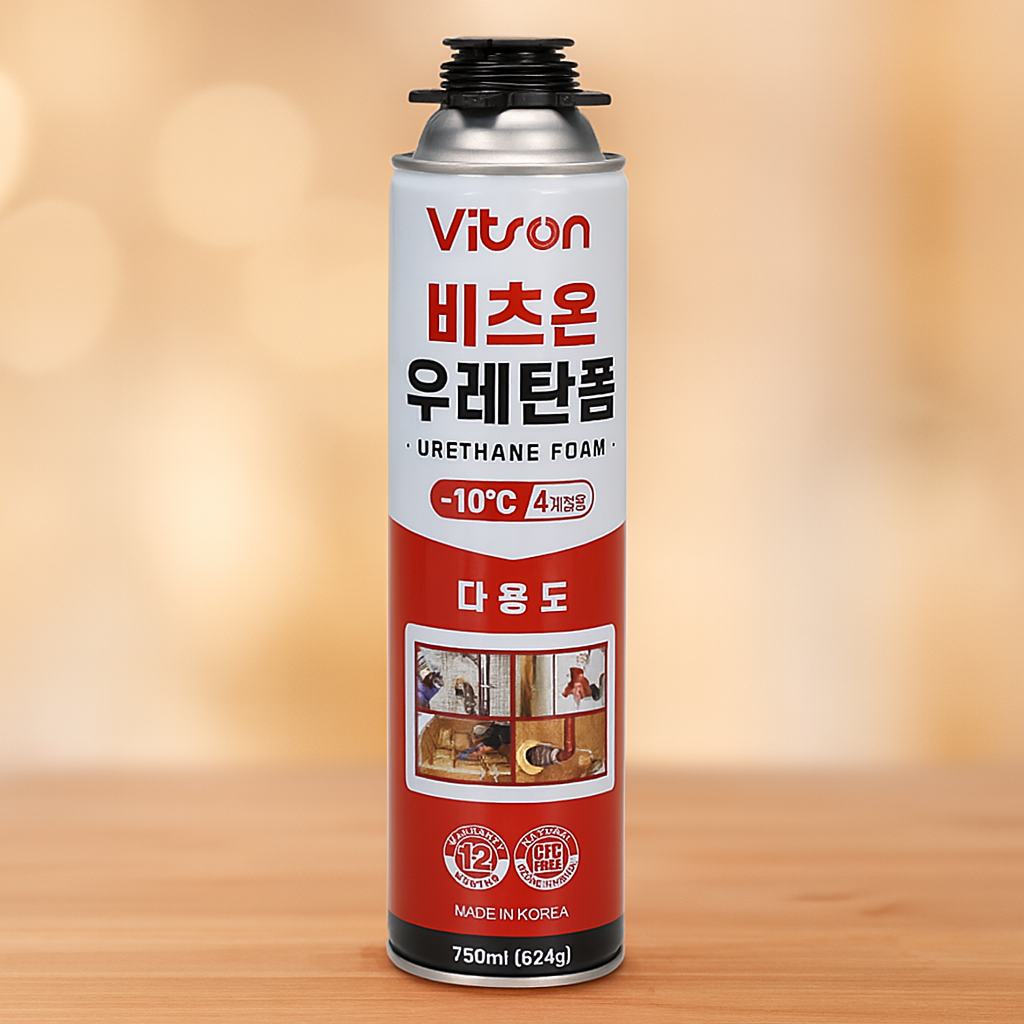 우레탄폼 방수 단열 틈새충진 폼건 스프레이형 4계절용 750ml 건용, 1개 - 상품 이미지