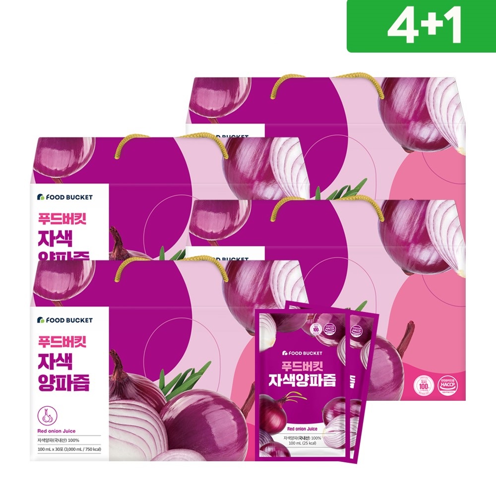 푸드버킷 물없이 통째로 착즙한 자색양파즙 30포, 5개 - 상품 이미지