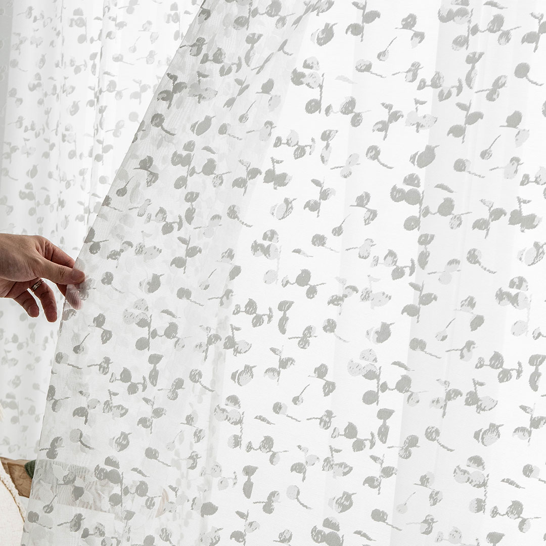 사라하우스 체리 블룸 로맨틱 시어 레이스 중문 가리개 커튼